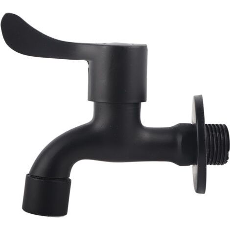 Schwarzer Wand-gartenhahn Aus Edelstahl 304 Für Badezimmer (mop Pool)