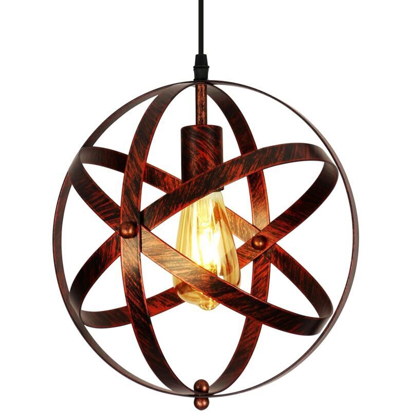 Industrieller Vintage-kronleuchter Aus Metall, E27 – Durchm. 30 Cm – Spannung 220 V – Verstellbares Kabel 60–120 Cm – Rostschutz Nicht Im Lieferumfang Enthalten