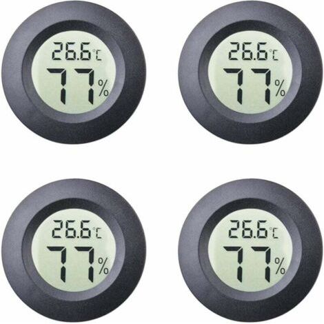 4er-pack Mini-hygrometer Für Den Innenbereich, Thermometer, Celsius Oder Fahrenheit, Digitaler Lcd-monitor, Luftfeuchtigkeits- Und Temperaturanzeige Für Humidore, Töpfe, Inkubatoren, Gitarrenkoffer, R