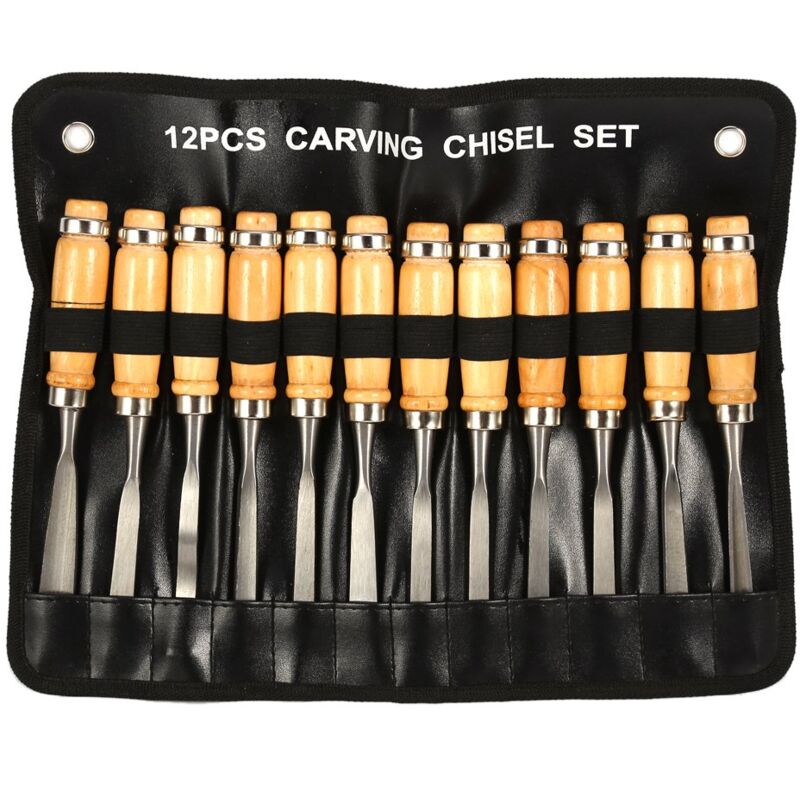 Handschnitzeisen-set, 12-teiliges Holzschnitz-handmeißel-werkzeugset, Professionelles Hohleisen Für Anfänger, Holzbearbeitungs-heimwerker