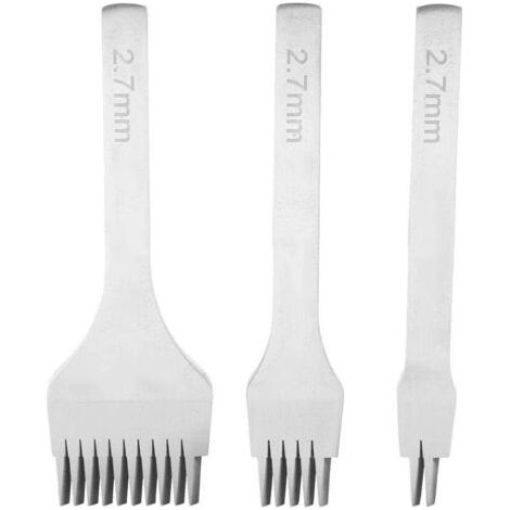 3-teiliges Diy-leder-stanzwerkzeug-set, Lederhandwerk, Krallenstanzer, Zinkenwerkzeug, Weißer Stahl, 2/5/10 Handwerk, Schnürung, Nähen, Meißel-set, Zinken 2,7 Mm, 3,0 Mm, 3,38 Mm, 3,85 Mm Für Lederhan