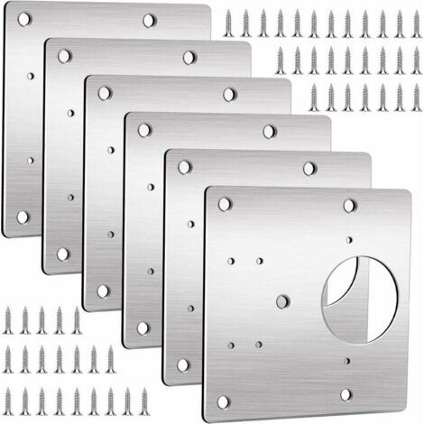 Schrankscharnier-reparaturplatten, 6 Stück Edelstahl-festplatten-schranktürscharnier-reparatursatz Mit Loch Und Befestigungsschrauben, Für Schränke, Kleiderschränke, Regale