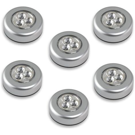 Set Mit 6 Batteriebetriebenen Led-lampen – Weißes Licht – Einfache Installation Auf Allen Oberflächen – Für Enge Räume Und Notbeleuchtung