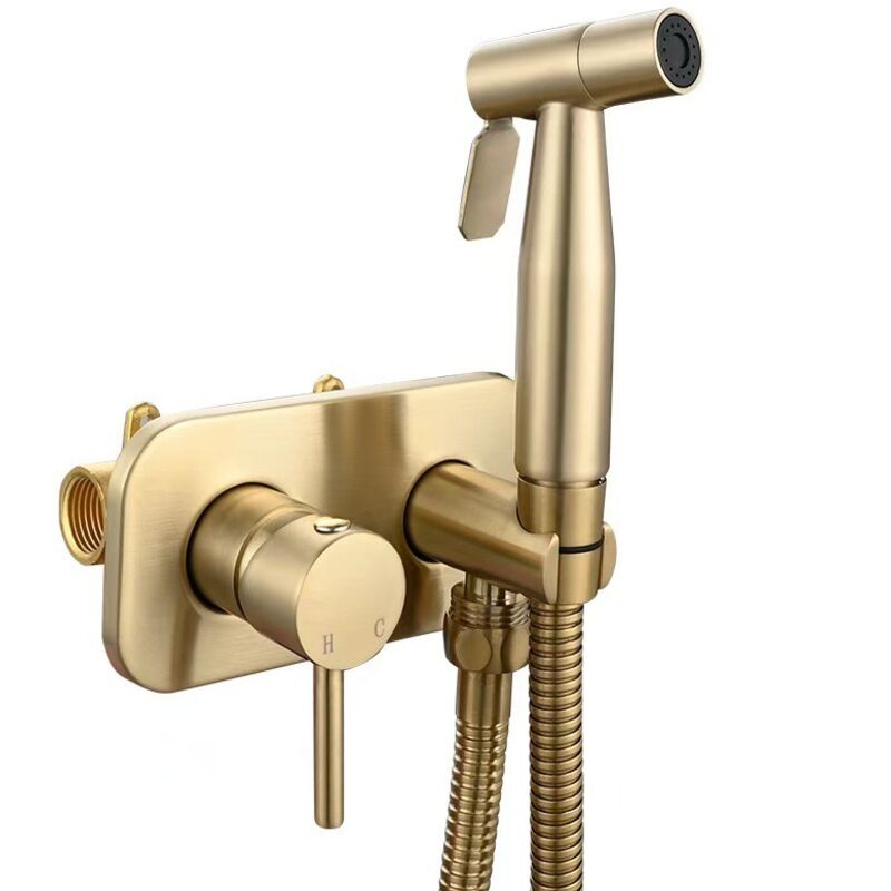 Wc-duschset Aus Edelstahl, Heiße Und Kalte Einbau-bidetarmaturen, Duschset Für Intimhygiene, Schwarz
