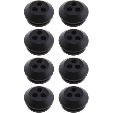 Ahlsen 8 Stück 3-loch-kraftstofftankdichtung, Schwarze Gummidichtung, 5 Mm Lochdurchmesser, Zum Austausch Von Gebläse, Freischneider, Rasenmäher
