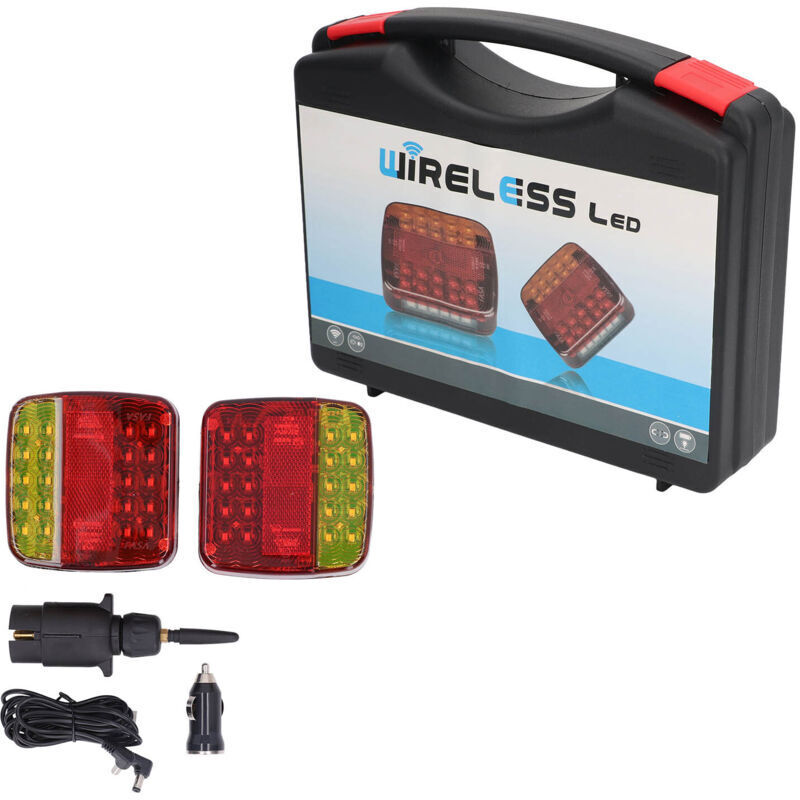 Ip65 Wasserdichtes, Kabelloses, Quadratisches Anhängerbeleuchtungsset – Farben Rot Und Gelb – Schnelle Magnetische Installation – Spannung Dc 5 V