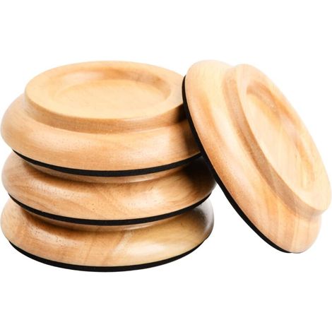 4 Stück Coupelles De Piano En Bois Dur, Patins De Protection Pour Piano Droit, Tampons De Protection Pour Pieds De Meuble, Coussinets De Pieds Antidérapant Pour Tapis Et Protection De Sol (naturel)