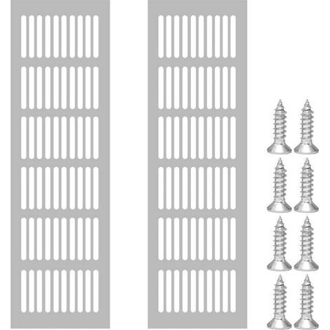 2 Stück Rechteckiges Lüftungsgitter, Alu-lüftungsgitter, Außen-lüftungsgitter 80x250mm