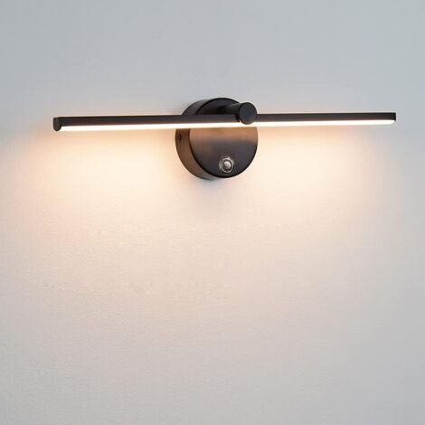 Dimmbare Led-badezimmerleuchte 5 W 4000 K – Drehbarer Winkel 300° – Wasserdicht Ip44 – Länge 41 Cm – Schwarzes Aluminium