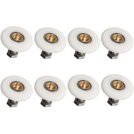 Set Mit 8 Duschtürrollen 19 Mm – Hochwertiges Nylon Und Edelstahl – Ersatz Für Schiebetüren