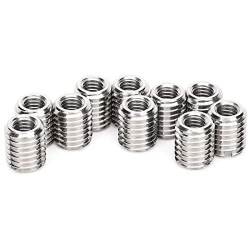 10 Stück M6/m10-einsatzmuttern Aus Edelstahl 303 – M6 X 1,0 Innengewinde – M10 X 1,5 Außengewinde – 12 Mm Länge – M10 X 1