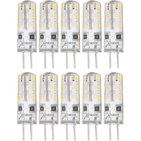 10 Stück G4 Led-lampe Mit Bi-stiftsockel, Silikon, Warmweiß, 3000 K, 1,5 W, Ac220v, 110 Lm, Ersatz Für Landschaftsglühbirnen
