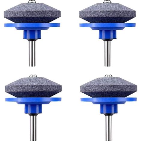 Affûteuse De Tondeuse À Gazon,4 Pcs Universal Tondeuse À Gazon Affûteuse De Lame Rotative Meuleuse De Jardin Pierre De Roue Pour Perceuse Électrique Perceuse À Main Kit De Reparation