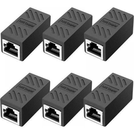 6 Stück Rj45-koppler, Netzwerkkoppler, Ethernet-anschlüsse, Geschirmter Inline-koppler Für Cat7/cat6/cat5e/cat5 Ethernet-kabelverlängerungsstecker – Buchse Auf Buchse
