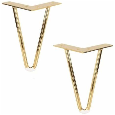10 Cm Metall-möbelbeine, Set Mit 4 Eisen-haarnadel-tischbeinen Mit Schrauben, Ersatz-metallbettbeine Für Sofa, Stuhl, Schrank, Sessel, Kleiderschrank, Tv-schrank, Gold, Fonep