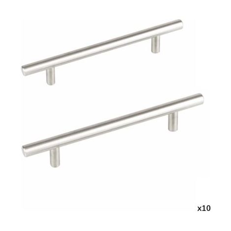 Set Mit 10 Möbelgriffen Aus Edelstahl – 160-mm-antrieb – Für Schränke Und Schubladen – Einfache Installation