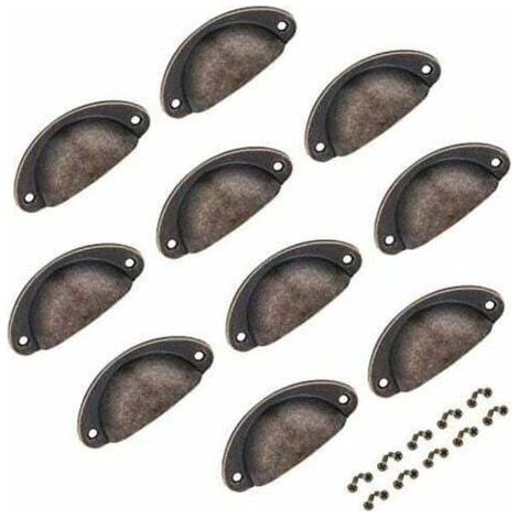 10 Stück Kupfer-schubladenknöpfe, Halbmondförmige Griffe, Antike Tassengriffe Für Schrankmöbel, Knöpfe Mit Schrauben, 82 X 35 Mm (farbe 1) – Fei Yu