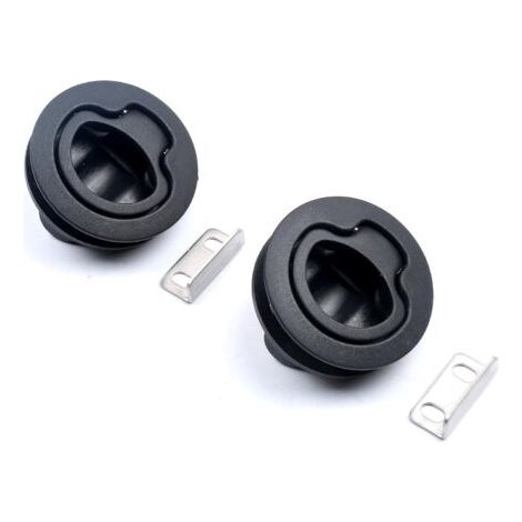 2er-pack 1/4" Runde Zugriegel Für Bootsdeck, Wohnmobil, Schrank, Schublade (schwarz)-