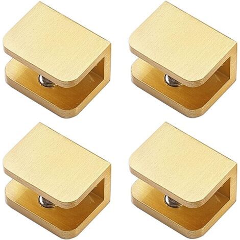 4 Stück Glasklemmen Ohne Bohren Für Glasregal, 10–12 Mm, Gold