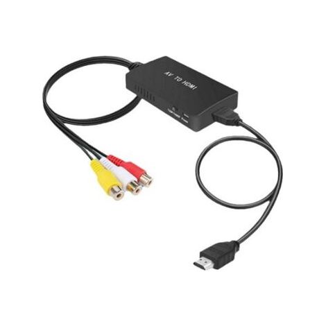 1 Schwarzer Rca-zu-hdmi-adapter, Av-zu-hdmi-konverter, Rca-eingang, Videoausgang, Audio-adapter Für Sky/dvd/stb Zur Anzeige Auf Hdtv Zhqrca03