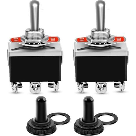 2 Stück 6-poliger/3-positionen-schwerlast-wippschalter 0250 V/15 A Dpdt Ein/aus/ein-schalter Mit Wasserdichter Kappe-rapanda