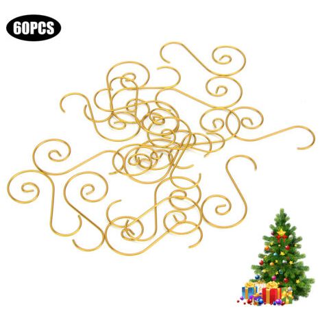 60 Stück Mehrzweck-mini-metall-s-förmige Haken Für Weihnachtsbaumhalter, Dekoration (gold)