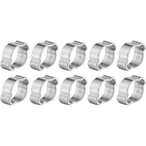 10 Stück Edelstahl-schlauchklemmen, Verstellbare Edelstahl-schlauchklemmen, Doppelohr-o-clips, Schlauchklemmen (9–11 Mm)