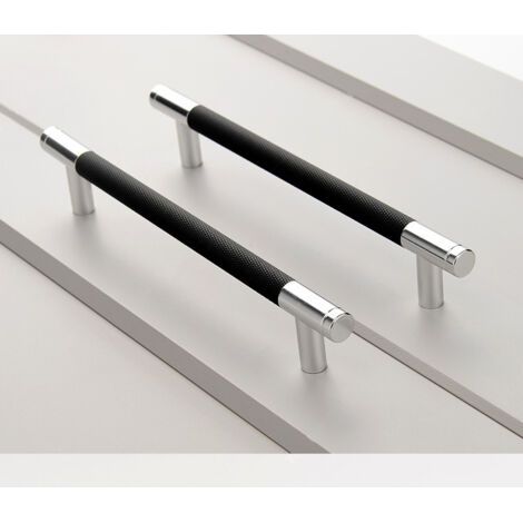 2 Stück Schwarze Und Silberne Griffe Aus Aluminiumlegierung Mit 96 Mm Lochabstand, Geeignet Für Schreibtische, Schubladen Und Schränke