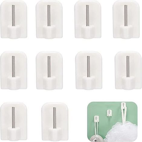 10 Stück Stanzfreies Hakenset Für Den Haushalt, Weiß, Spurlos, Hakenpflaster, 24 X 17 Mm