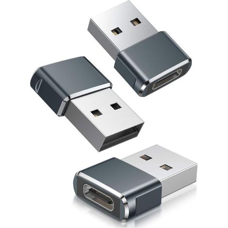 Usb-zu-usb-c-adapter, 3er-pack, Typ-c-buchse, Usb-a-stecker, Konverter-ladegerät