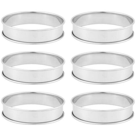Packung Mit 6 Doppelt Gerollten Englischen Muffinringen 4 Zoll, Xu, Edelstahl-crumpet, Rund