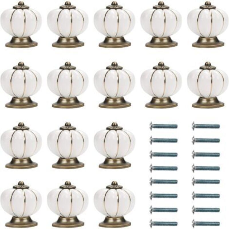 Bouton Ceramique, Bouton De Meuble Rond Vintage Tiroirs Et Placard (lot De 16)