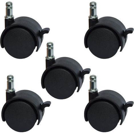 Lot Von 5 Roulettes Freinées 51 Mm Für Chaise De Bureau Und Tabouret De Replacement