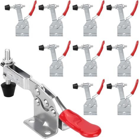 Gh-201-b 10er-pack Zimmermanns-kniehebelzwingen, 90 Kg Tragkraft, Verstellbare Horizontale Schnellverschlüsse Für Maschinen, Zimmerei, Schweißen
