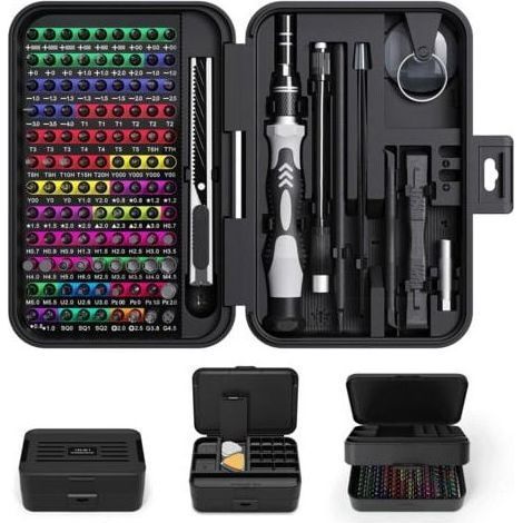 Präzisions-turniere, 132-teiliges Set, Präzisions-turniere Und Embouts, Magnetisch, Multifunktionales Bastelset, Für Iphone, Switch, Ps4, Mac, Laptop, Lünetten, Montre, Schwarz