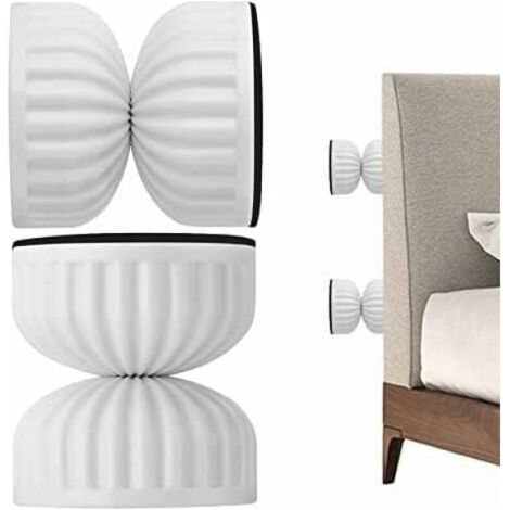 2er-pack Kopfteilstopper Für Die Wand – Verstellbarer Bettrahmen-teleskop-stützstabilisator – Für Schlafzimmer, Wand, Bett, Kleiderschrank, 4,2–4,8 Cm, Weiß