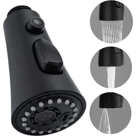 3 Modi Küchenarmatur-spray, Herausziehbare Küchenspüle-spray, G1/2-kopf, Küchenarmatur-spray, Ersatz Für Badezimmer-waschbecken, Schwarz, Chrom.