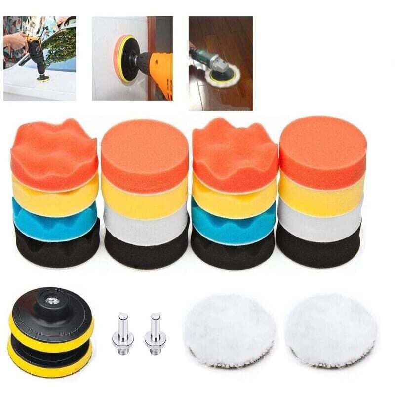 3-zoll-autopolierschwamm (22er-packung) Mit Adaptersatz Für Die Autopolitur Und Den Autoglanz.