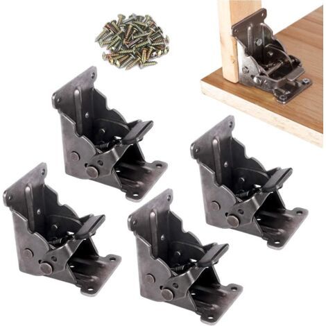 Lot Von 4 Stützen, Stützen Für Biegsame Verlängerungen, Selbstsperrende Stützen Für Tisch- Und Tischbeine Und Beleuchtung In Schwarz, Schwarz, Modern