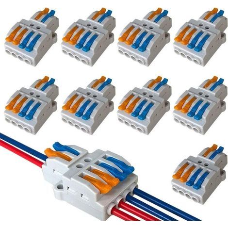 9-teiliges Premium-kv424-drahtverbinderset Mit Hebelmutter, 2-in-4-leiter-kompaktdrahtverbinder, Kompaktverbinder-federklemmenblock -