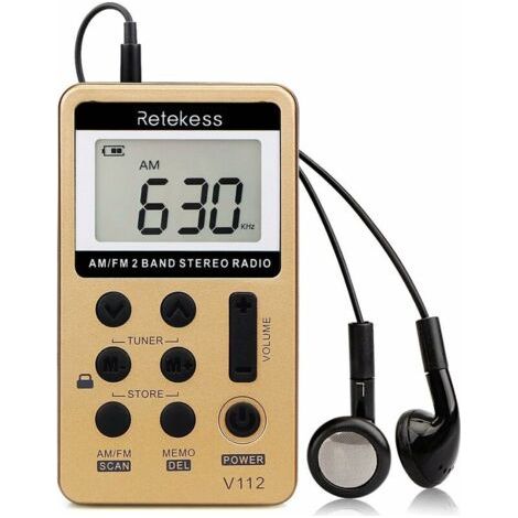 Mini-radio Tragbar, Radio Fm Am Wiederaufladbar, Baladeur, Minuterie De Sommeil, Prize Casque, D'Extérieur, De Sport, Cadeau De Noël