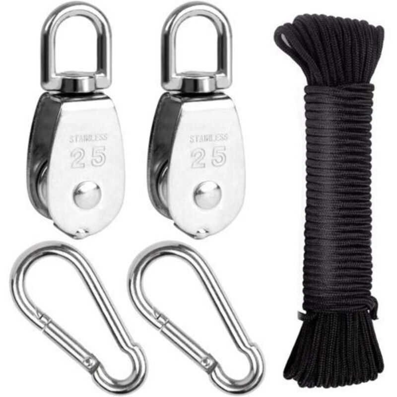 Pr Kit De Poulie En Acier Inoxydable 304, Poulie Simple M25, Poulie De Levage, Poulie Pour Cable, Charge 150kg