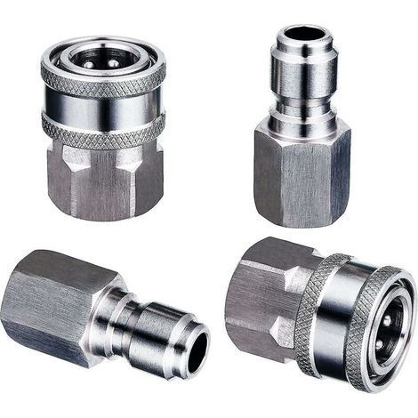 Hochdruckreiniger-adapter, 2 Sätze, 3/8 Zoll Schnellverbindungsanschlüsse, Edelstahl-hochdruckreiniger-anschlüsse, Männlich Und Weiblich, Hochdruckreiniger-schnellkupplung