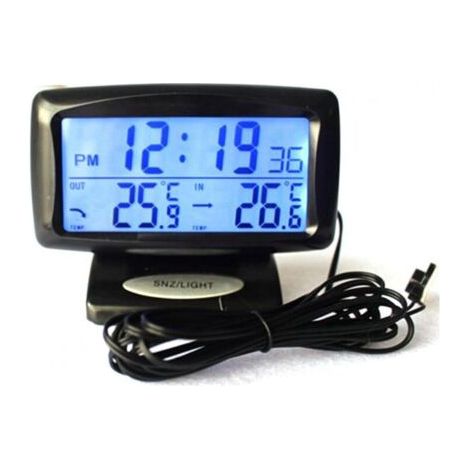 2-in-1-auto-set Mit Elektronischer Uhr Und Led-thermometer, Dual-innen- Und Außentemperatur-messgerät