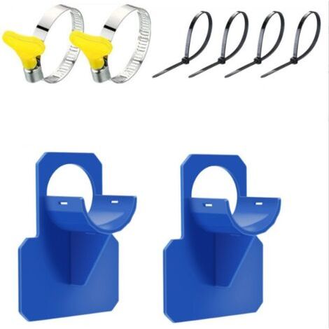 Set Mit 2 Blauen Schlauchhaltern Für Schwimmbäder, Stichfest, Reißfest Und Zugfest (30 Bis 37 Mm)