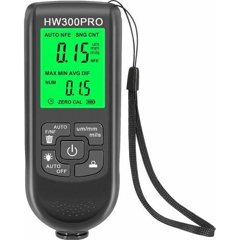Messgerät Für Autolackierung Messgerät Für Metalllackierung 0-2000um Fe & Nfe Sonde Messgerät (schwarz)