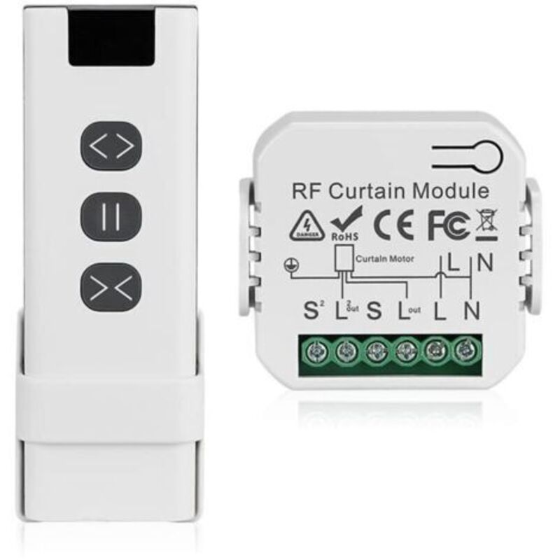 Pr Module Volet Roulant Sans Fil, Interrupteur Sans Fil Pour Volets Roulants, Stores, Composé D'Une Télécommande Rf + Module Recepteur, Max. 100 M Von Portée Entfernt