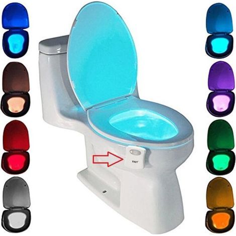Nachtlicht Led Toilettenlampe, Zszt Bewegungsmelder Toilette Nachtlicht Batteriebetriebene Toilettenlampe 8 Farben Toilettenbeleuchtung Für Badezimmer Zuhause-rapanda