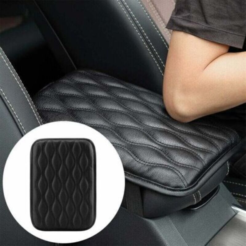 (schwarz) Auto-mittelkonsolen-abdeckung, Armlehnenpolster, Pu-leder, Auto-mittelkonsolen-box-kissenbezug, Polsterschutz