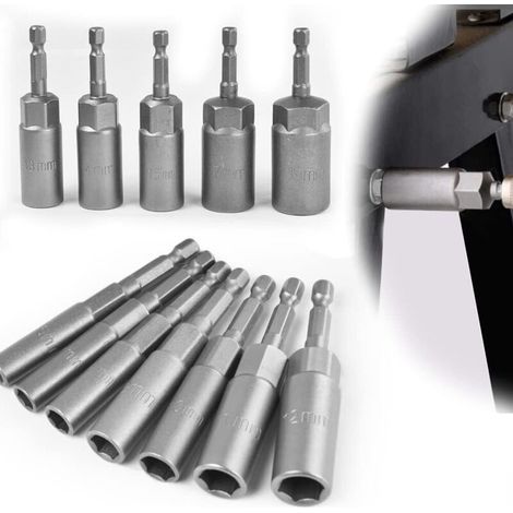 12 Stück Magnetisches Doppelvisier, 6-19 Mm, Magnetisches Doppelvisier Mit Chrom-vanadium-adapter, Sechseckiger Magnetischer Adapter Für Elektrische Schaltkreise, Fest Im Griff